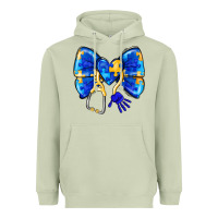Matcha Down Syndrome Ribbon Heavyweight Hoodie - CowhideDigitalArt