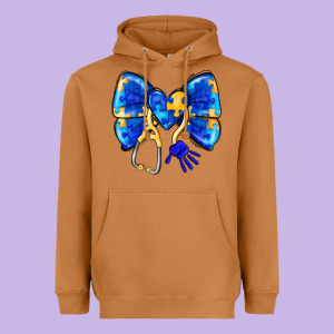 Down Syndrome Ribbon Heavyweight Hoodie Designed By Cowhidedigitalart