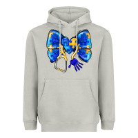 Moon Dust Down Syndrome Ribbon Heavyweight Hoodie - CowhideDigitalArt