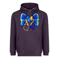 Plum Down Syndrome Ribbon Heavyweight Hoodie - CowhideDigitalArt