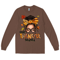Chestnut one thankful mama afro messy bun Long Sleeve Tee - texasbilliewilder