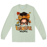 Matcha one thankful mama afro messy bun Long Sleeve Tee - texasbilliewilder