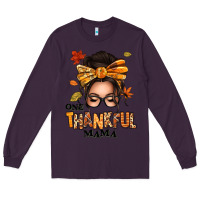 Plum one thankful mama afro messy bun Long Sleeve Tee - texasbilliewilder