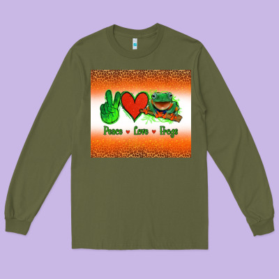 Peace Love Frogs Long Sleeve Tee Designed By Jasminsmagicworld