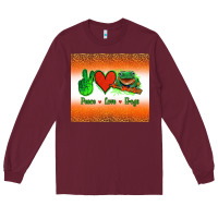 Burgundy peace love frogs Long Sleeve Tee - Jasminsmagicworld