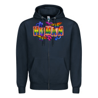 Navy Human pride Zipper Hoodie - FaDigitalArtStudio