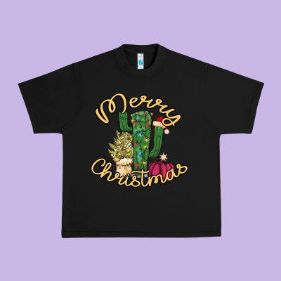 Merry Christmas Cactus Urban Heavy Tee Designed By Bettercallsaul