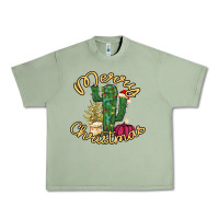 Oil Green Merry Christmas Cactus Urban Heavy Tee - Bettercallsaul