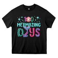 Black 100 mermazing days Heavy Core Tee - MaliasSmallBusiness