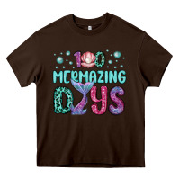 Chocolate Brown 100 mermazing days Heavy Core Tee - MaliasSmallBusiness