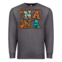 Charcoal Heather Fall Autumn Leopard Nana Premium Sweatshirt - LillyAllenDesigns