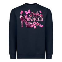 Navy Crush Cancer with high heels Cancer Awareness Heavyweight Sweatshirt - HowdyJamesFarm
