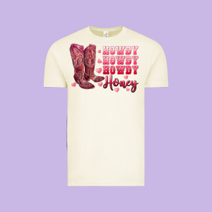 Howdy Howdy Howdy Honey With Cowgirl Boots Vintage Tee Designed By Ranaportraitstore