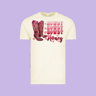 Howdy Howdy Howdy Honey With Cowgirl Boots Vintage Tee Designed By Ranaportraitstore
