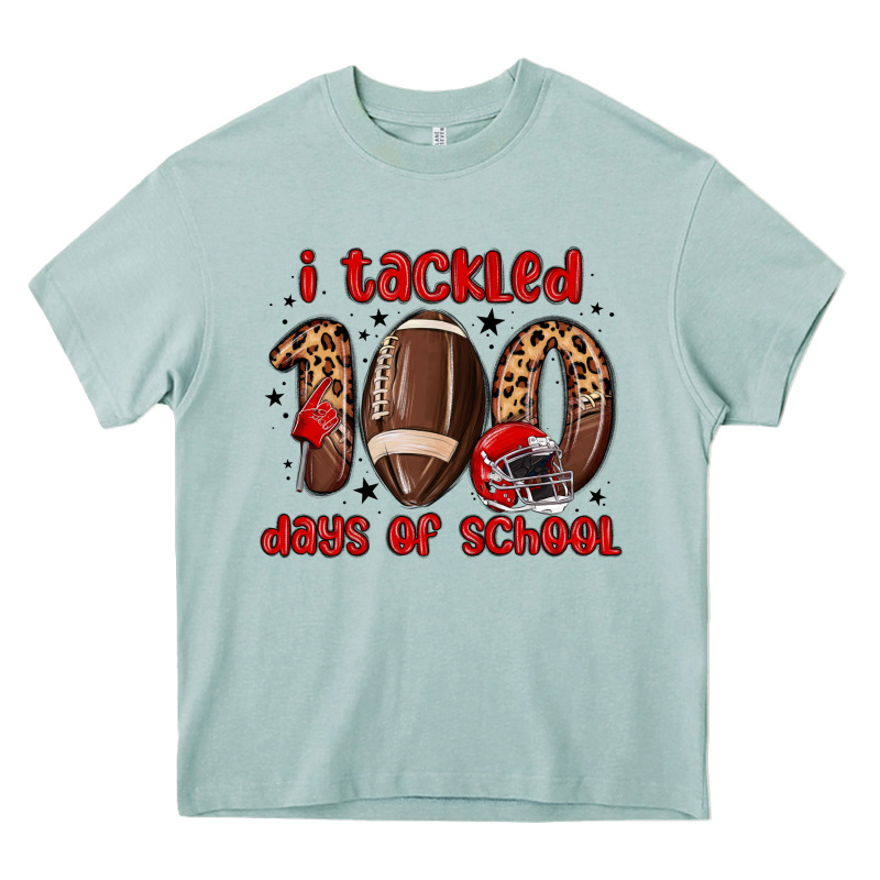 I Tackled 100 Days Of School Heavy Core Tee by MaliasSmallBusiness | Teevron