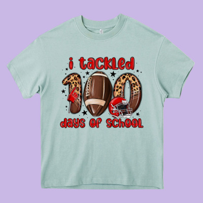 I Tackled 100 Days Of School Heavy Core Tee Designed By Maliassmallbusiness