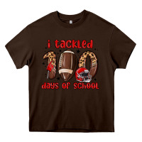 Chocolate Brown i tackled 100 days of school Heavy Core Tee - MaliasSmallBusiness