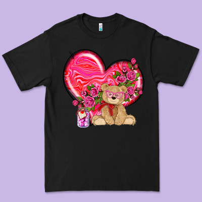 Valentines Heart With Bear Premium Tee Designed By Nancycooperartshop
