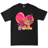 Black valentines heart with bear Premium Tee - NancyCooperArtShop