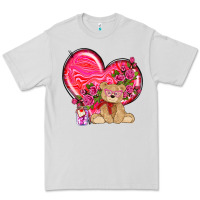 Dove Grey valentines heart with bear Premium Tee - NancyCooperArtShop