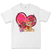 White valentines heart with bear Premium Tee - NancyCooperArtShop