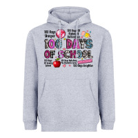 Heather Grey 100 days of school Heavyweight Hoodie - LillyAllenDesigns