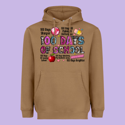 100 Days Of School Heavyweight Hoodie Designed By Lillyallendesigns
