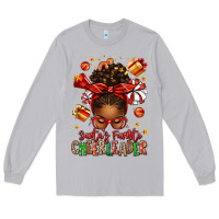 Moon Dust santa's favorite cheerleader afro messy bun Long Sleeve Tee - texasbilliewilder