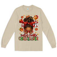 Mushroom santa's favorite cheerleader afro messy bun Long Sleeve Tee - texasbilliewilder