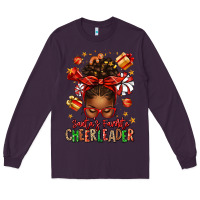Plum santa's favorite cheerleader afro messy bun Long Sleeve Tee - texasbilliewilder