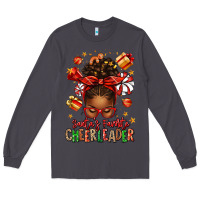 Smoke santa's favorite cheerleader afro messy bun Long Sleeve Tee - texasbilliewilder