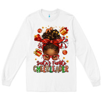 White santa's favorite cheerleader afro messy bun Long Sleeve Tee - texasbilliewilder