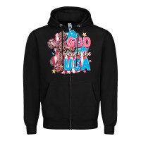 Black God Blessed the USA Zipper Hoodie - FaDigitalArtStudio