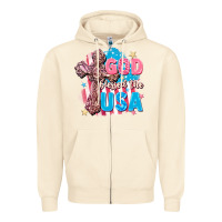 Sandshell God Blessed the USA Zipper Hoodie - FaDigitalArtStudio