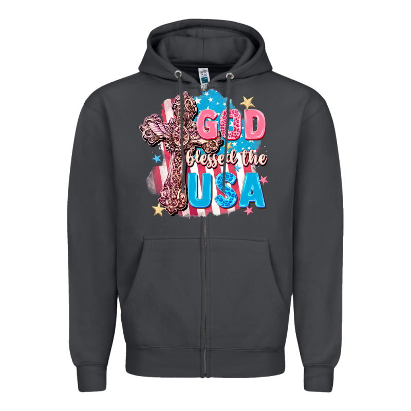 God Blessed The Usa Zipper Hoodie by FaDigitalArtStudio | Teevron