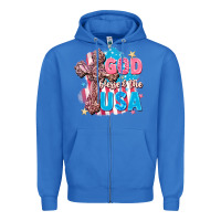 True Royal God Blessed the USA Zipper Hoodie - FaDigitalArtStudio