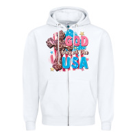 White God Blessed the USA Zipper Hoodie - FaDigitalArtStudio