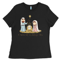 Black o come let us adore him Ladies Tee - MaliasSmallBusiness