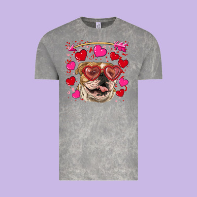 Valentine's Day  Brown English Bulldog Vintage Tee Designed By Ranaportraitstore