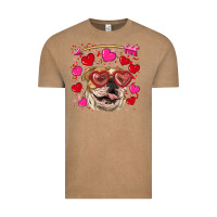 Vintage Coffee valentine's day  brown english bulldog Vintage Tee - RanaPortraitStore