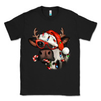 Black Christmas cow with antlers Classic Tee - Jasminsmagicworld