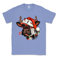Colony Blue Christmas cow with antlers Classic Tee - Jasminsmagicworld