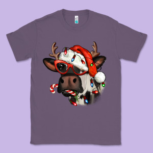 Christmas Cow With Antlers Classic Tee Designed By Jasminsmagicworld