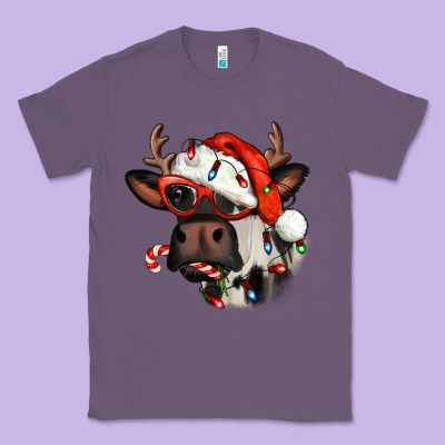 Christmas Cow With Antlers Classic Tee Designed By Jasminsmagicworld