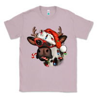Lilac Christmas cow with antlers Classic Tee - Jasminsmagicworld