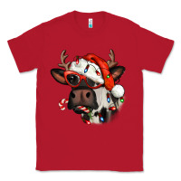 Red Christmas cow with antlers Classic Tee - Jasminsmagicworld