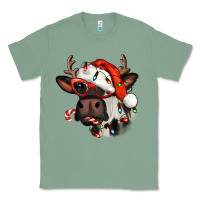 Sage Christmas cow with antlers Classic Tee - Jasminsmagicworld