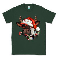 Sports Green Christmas cow with antlers Classic Tee - Jasminsmagicworld