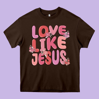 Love Like Jesus Heavy Core Tee Designed By Maliassmallbusiness