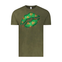 St. Patricks Day Green Lips Vintage Tee | Teevron